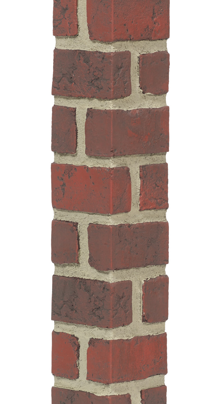 Brick Antique Corner Dark Red Gray Grout